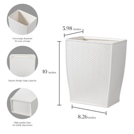 JOLOSK White Bathroom Trash Can, Stylish 1.32 Gallon/5 Liter Waste Basket for Living Decor, Bathroom, Office,Party,Room,Kitchen
