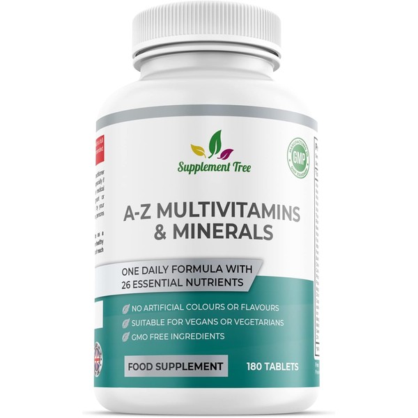 A-Z Multivitamins and Minerals Tablets - 180 Vegan Multivitamin Tablets