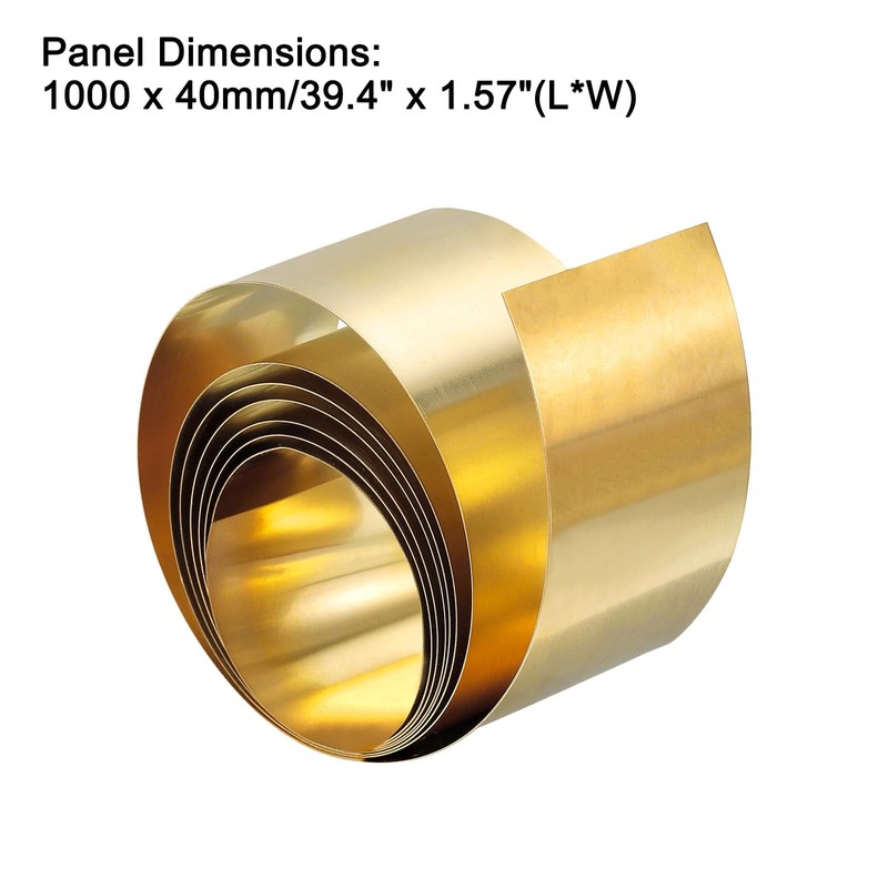 sourcing map Brass Sheet Roll, Metal Foil Plate 1000mm x