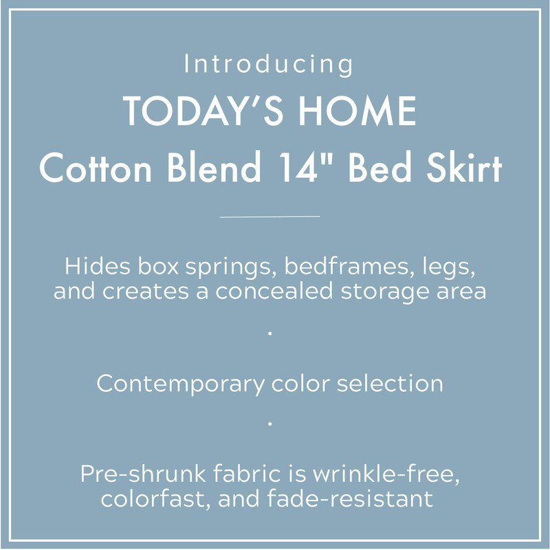 TODAY'S HOME Home Classic Tailored Bed Skirt Dust Ruffle, Cotton