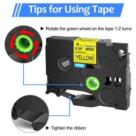 USUPERINK 3 Pack 9mm 3/8 inch Laminated Label Tape Compatible for Brother P-Touch TZe-621 TZe621 TZ621 TZ-621 Black on Yellow 0.35'' x 26.2ft Work with PTD210 PTD400 PTD600 PTH100 PTH110 Label Maker
