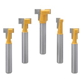 Bestgle 5 Pcs T Slot Router Bits 1/4 Inch Round Shank Keyhole Router Bit Set T-Track Slotting Woodworking Grooving Milling Cutters for 5/16", 3/8", 1/2", 7/16", 5/8" Hex Bolts