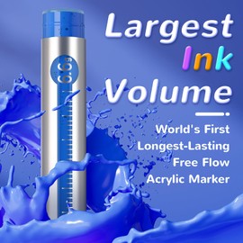 HOTU Acrylic Pens Professional Set 8 Colours Waterproof (6.6 g Extra Ink) - Excellent Coverage for Stone, Wood, Canvas & DIY Ideal for Long-Term Projects, Crafts & Petroglyphs