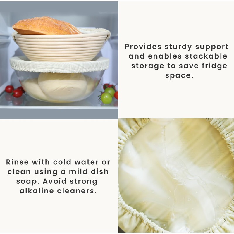 STRAODTIC Reusable Bowl Covers for Bread Proofing(2-Pack) – Double-Layer Linen