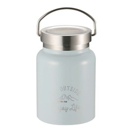 Captain Stag UE-3443 Food Pot, Food Container, Water Bottle, Double Stainless Steel Bottle, Vacuum Insulated, Hot and Cold Retention, HD Food Pot, 13.5 fl oz (400 ml), Sax Monte