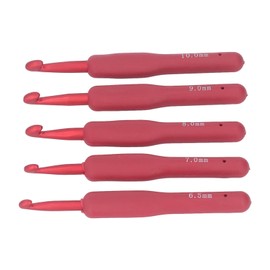 Ganchos de Ganchillo de 6.510mm Agujas de Tejer Hilo Artesanal, 5 Uds Gancho de Ganchillo de Aluminio para Principiantes Profesionales Ganchos de Ganchillo Tejer Ganchillo