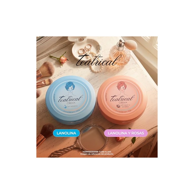 TEATRICAL - Crema Facial con Rosas y Laolina. Tarro con