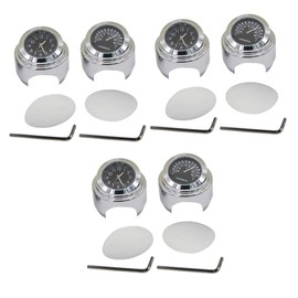Vaguelly 6 Pcs Motorcycle Handlebar Clock Thermometer 22-25mm Fit Corrosion-Resistant