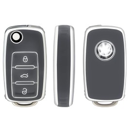 OFFCURVE OFFCURVE Autoschlssel Hlle Schlsselhlle, Schlsselcover Schlssel hlle Schlsselgeh?use 3 Tasten Passt fr VW Volkswagen Up Caddy Jetta Golf 4/5/6 Polo Scirocco Multivan T5 Sharan Skoda Seat