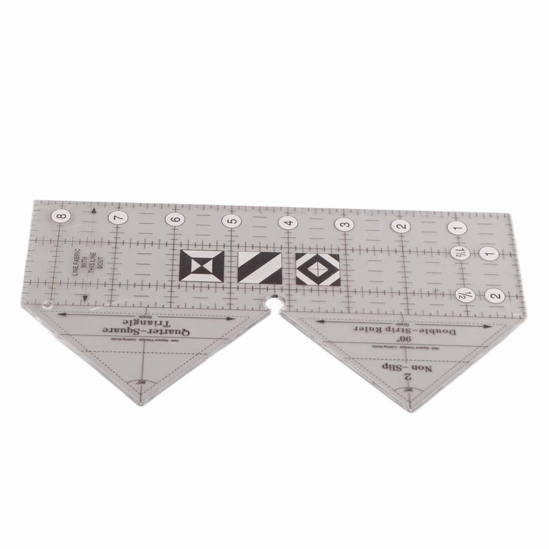 Ruler Grids 45/60/90 Degree Double Strip Ruler Transparent Acrylic Non