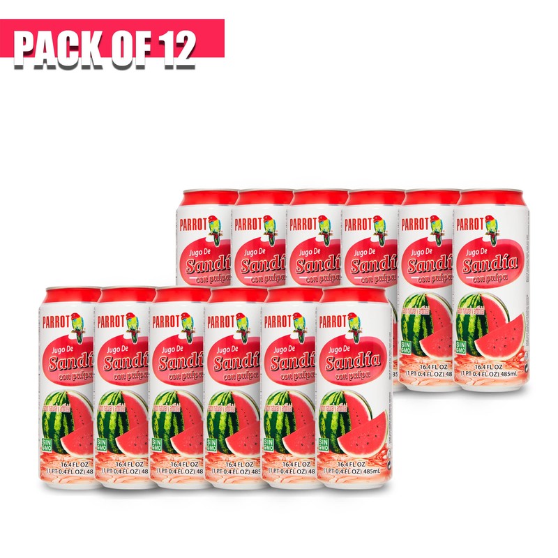 Parrot Brand Watermelon Juice Drink with Pulp 16.4 fl. oz.(Pack