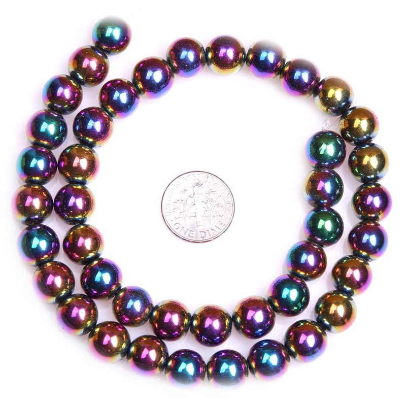 Synthetic Round Multicolor Hematite Gemstone DIY Jewelry Making Loose Beads