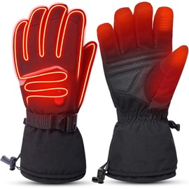 Upgraded Heated Gloves for Men Women, Waterproof and Touch Screen 7.4V 2200mAh Electric Gloves for Ski, Snowboarding, Camping Hiking Running Hand Warmer
