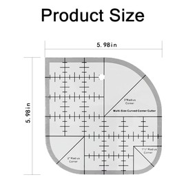 Dryxog Patchwork Ruler, Sewing Ruler, Sewing Ruler, Cutting Ruler, Quilting Ruler with Curved Corner Cutter for DIY Sewing Work Multifunctional Sewing Stencil Patchwork Tool