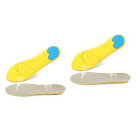LALAFINA 2pcs Breathable Damping Insoles for Men and Women Flat Thicken Sports Shoe Pads Cold-resistant and Wear-resistant for Running and Walking Grey