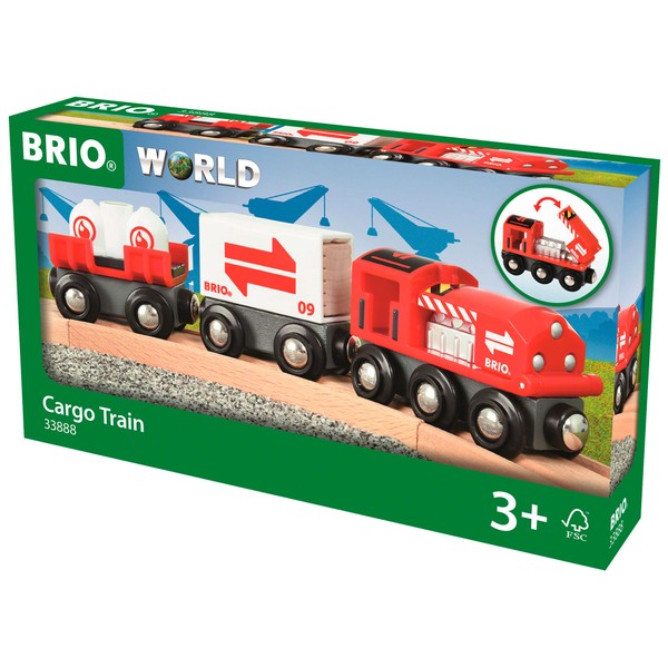 Brio Cargo Train World - Train (33888) - Wooden Train - Compatible with All Wooden Train Sets