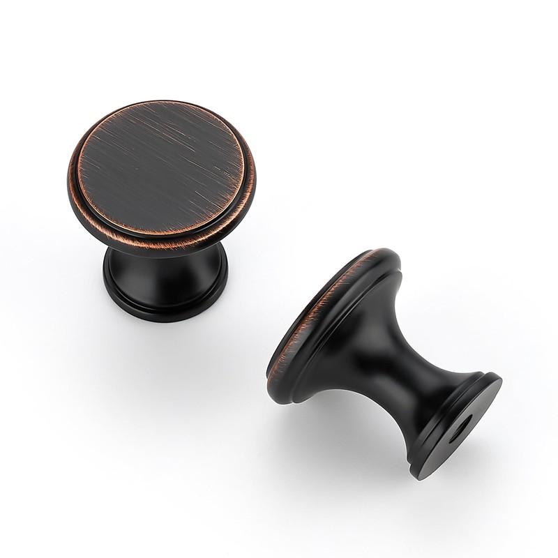 Ravinte 10 Pack Oil Rubbed Bronze Kitchen Cabinet Knobs, Solid