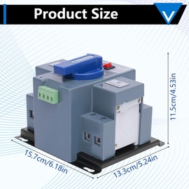 110V Generator Transfer Switch, Dual Power Automatic Generlink Transfer Switch, ATS Changeover Switch 50HZ/60HZ(2P 63A)