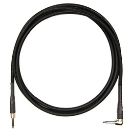 Rattlesnake Cable - 10 Foot Standard Black Guitar Instrument Cable Straight to Right Angle 1/4-Inch plugs
