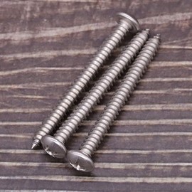 #10 x 1-3/4" Pan Head Sheet Metal Screws, 304 Stainless Steel 18-8, Phillips Drive, Self Tapping, Corrosion Resistant Screws for Wood Sheet Metal, Pack of 50
