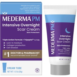 Mederma PM Crema intensiva para cicatrices durante la noche - 1.0 oz (28 g) Tratamiento avanzado para cicatrices que funciona con la actividad regenerativa nocturna de la piel