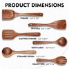Wooden Spoons for Cooking 6 Piece, Natural Kitchen Utensils Spatula,