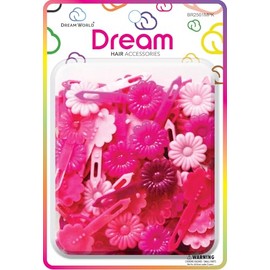 Dream World Self Hinge Barrette Daisy Pink Mix 60 Piece Pack BR2501MPK