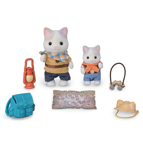 Sylvanian Families EPOCH Doll and Furniture Set, Throbbing Exploration Set, Latineko Kyodai, ST Mark Certified, For Ages 3 and Up, Toy