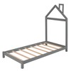 Twin Bed Frame with Headboard and Slats, Twin Size Platform
