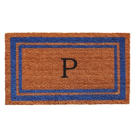 Calloway Mills 152971830P Blue Border 18" x 30" Monogram Doormat (Letter P)