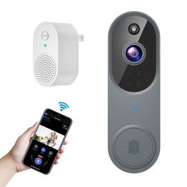 1080p Wireless Smart Doorbell Camera With Free Chime, AI Human Detection, Instant Alert, Live Image, Two- Way Audio, IP Camera, IP65 Weather-Resistant, 2.4G WiFi, Night Vision, 100% Wire-Free, Cloud Storage, Battery Powered Camera