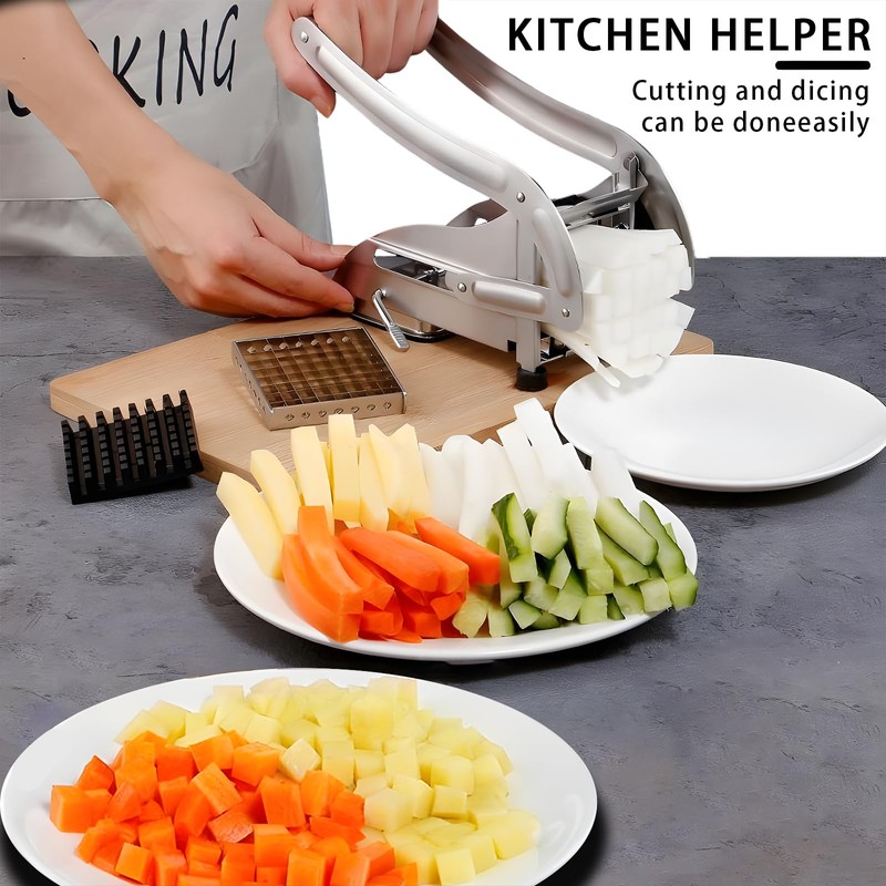 French Fry Cutter with 2 Blades, Potato Cutter, Professional Potato