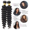 Deep Wave Human Hair Bundles with Closure Brazilian Hair 3