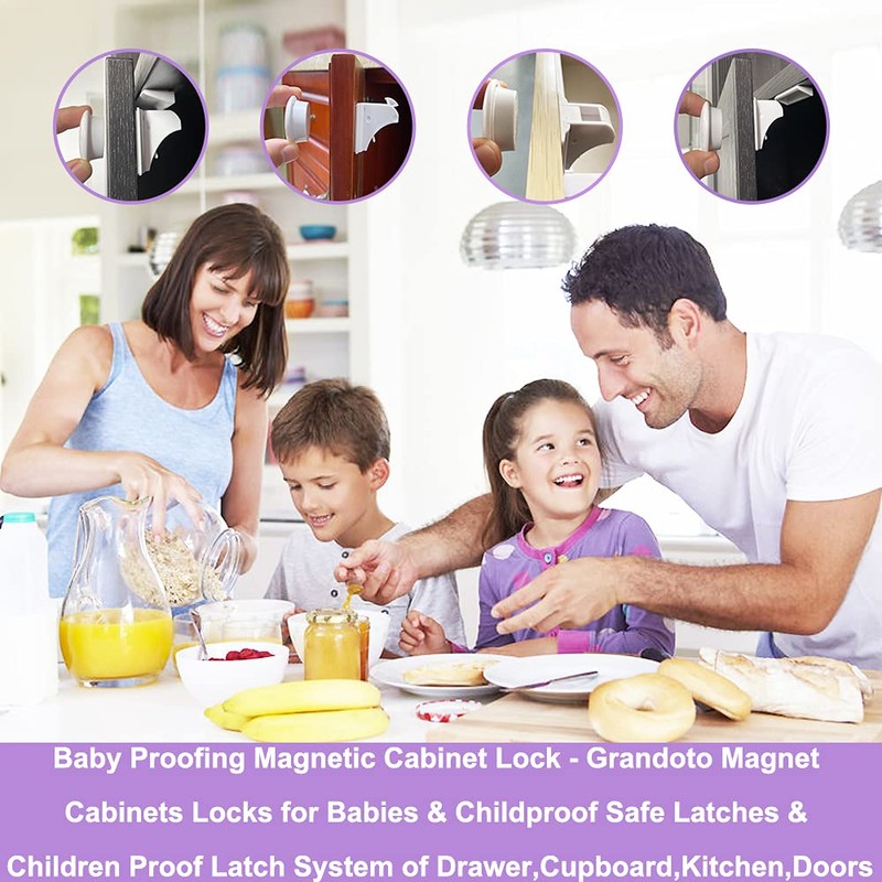 Baby Proofing Magnetic Cabinet Lock - Grandoto Magnet Cabinets Locks