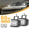 WeiSen 60W Ditch Light Pods with Hood Light Bar Mount