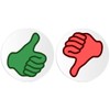 Thumbs Up and Thumbs Down - 2 Pack Circle Stickers