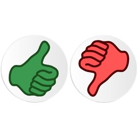 Thumbs Up and Thumbs Down - 2 Pack Circle Stickers 3 Inch