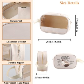 PWHAOO Ragdoll Cat Lover Gift Anatomy Ragdoll Cat Clear Makeup Bag R-agdoll C-at Mom Travel Toiletry Bag R-agdoll C-at Design Gift (Anatomy Ragdoll Cat Clear TM)