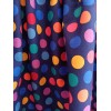 Handmade Valance Multi Color Polka Dots Navy Background Handmade 52"W