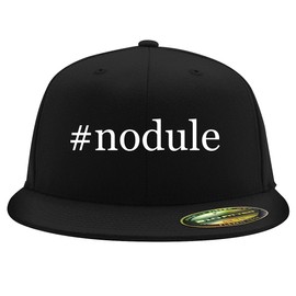 #Nodule - Embroidered Adjustable Fit Structured Flat Bill Fitted Hat | Trendy Baseball Cap for Men and Women | Modern Cap in Snapback Closure | Black | Small/Medium
