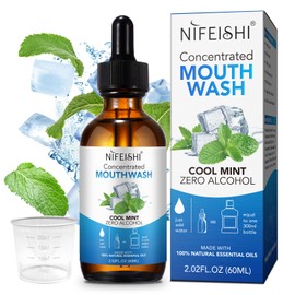 Odor Reduction Mint Concentrated Mouthwash, Travel Size Mouthwash Made with Spearmint Oil and Tea Tree Oil, Helps Freshen Breath Healthy Mouth