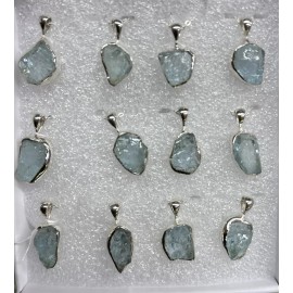 Unbranded aquamarine pendant sterling silver With 18” Sterling Silver Chain