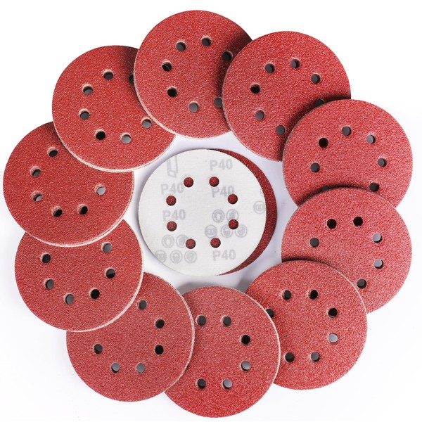 Sruhrak Pack of 70 Sanding Discs 125 mm Velcro Sandpaper