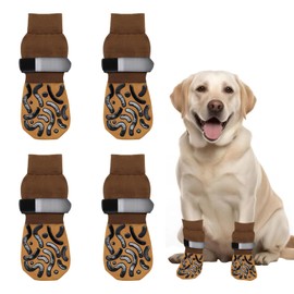 BSITSSS 2 Pairs of Dog Shoes, Paw Protection, Non-Slip Dog Socks, Dog Shoes with Adjustable Straps, Paw Protection, Dog Injury, Shoe Dog for Indoor and Outdoor Use