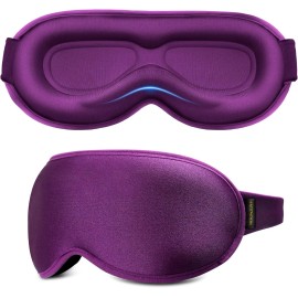 FACEMOON 3D Weighted Blackout Eye Mask for Sleeping - Zero Pressure on Purple