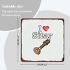 Mousus I Love Sitar Retro Metal Sign, Sitar Wall Plaque