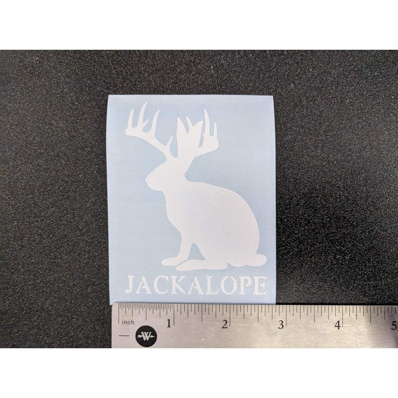 Jackalope Decal 4 Pack: Assorted Jackalope Decals (White, Small ~3.5")