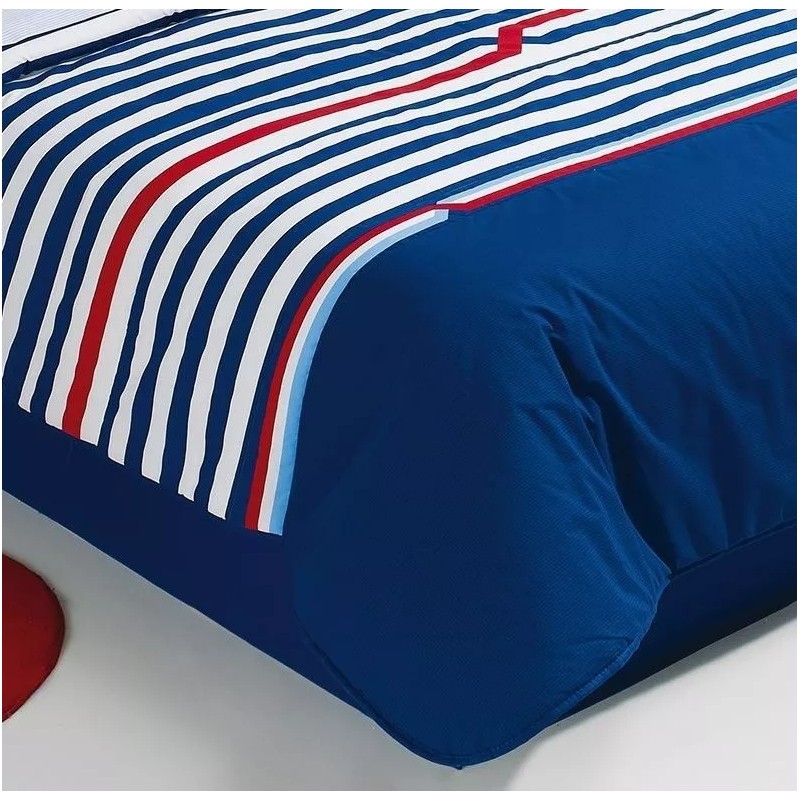 Competition Edredón Paolo Matrimonial C/sábanas 10 Pzas Competition Color Azul/blanco/rojo