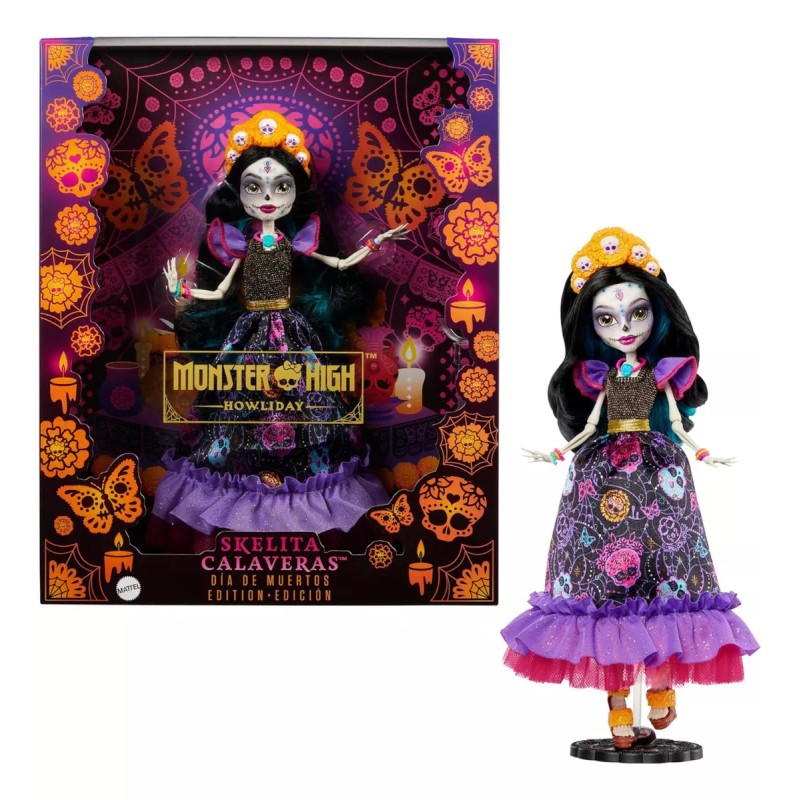 Monster High Muñeca Skelita Calaveras Con Hermoso Vestido