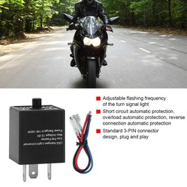 KIMISS 12V 24V 3-PIN LED ajustable Flasher Relé Intermitente intermitente para motocicleta automotriz